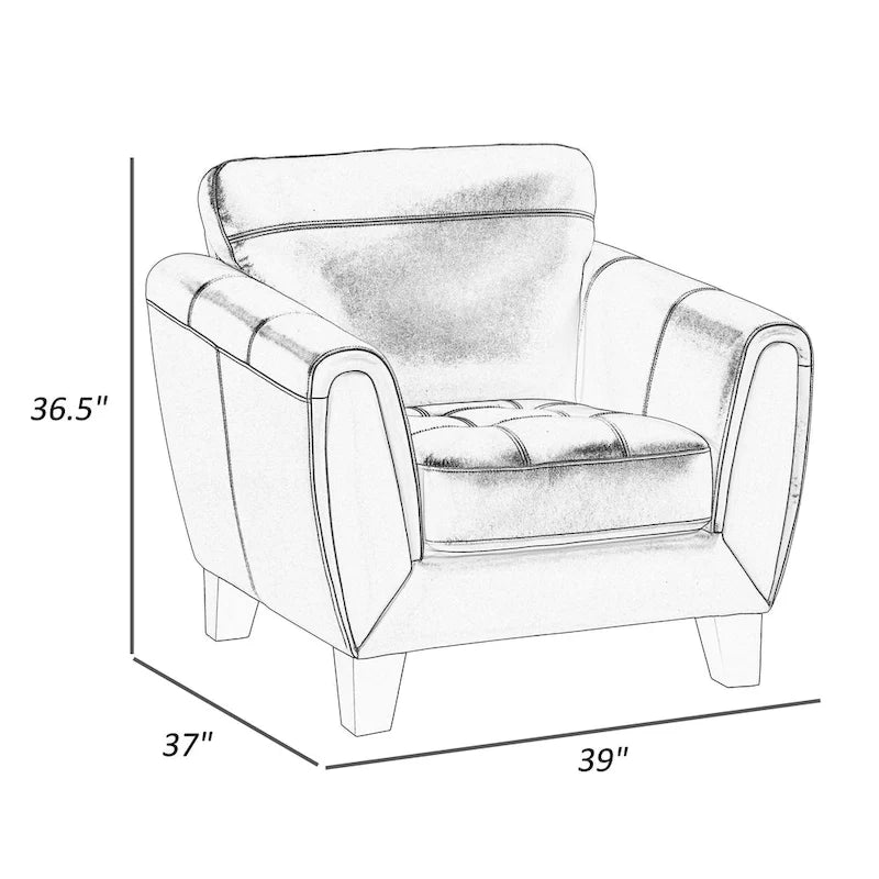 Poltrona d'Appoggio da 37 Pollici, Pelle Fiore e Similpelle Grigio Scuro, Legno Massello