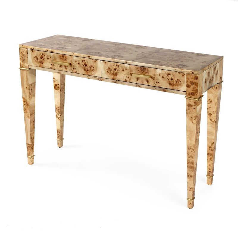 Console con 2 cassetti in radica da 46"