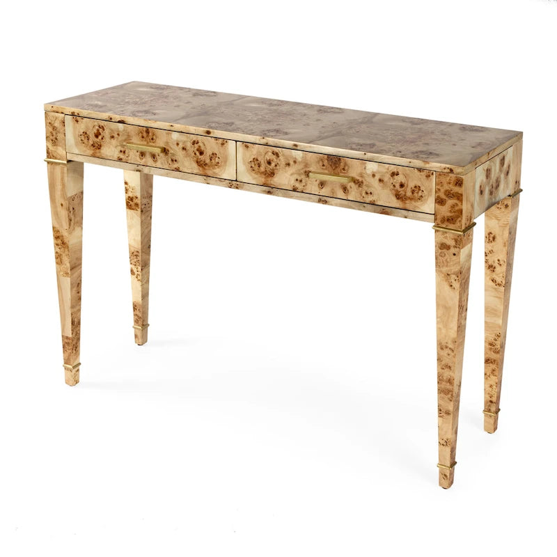 Console con 2 cassetti in radica da 46"