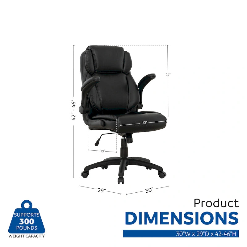 Sedia da ufficio direzionale ergonomica con schienale alto e braccioli ribaltabili