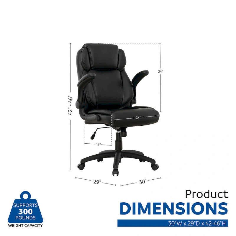 Sedia da ufficio direzionale ergonomica con schienale alto e braccioli ribaltabili