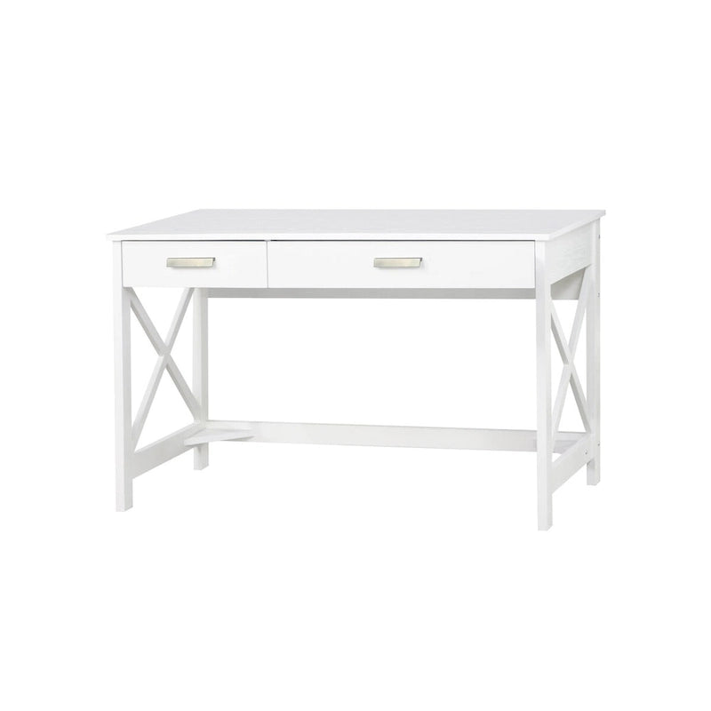 Scrivania rustica da 47 pollici con due cassetti e vassoio per tastiera
