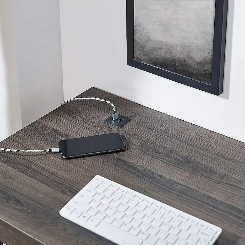 Scrivania moderna da ufficio con cassetto e hub USB