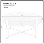 Tavolino rotondo a tamburo, 80 cm, piano in MDF con piedistallo in acciaio inossidabile, nero