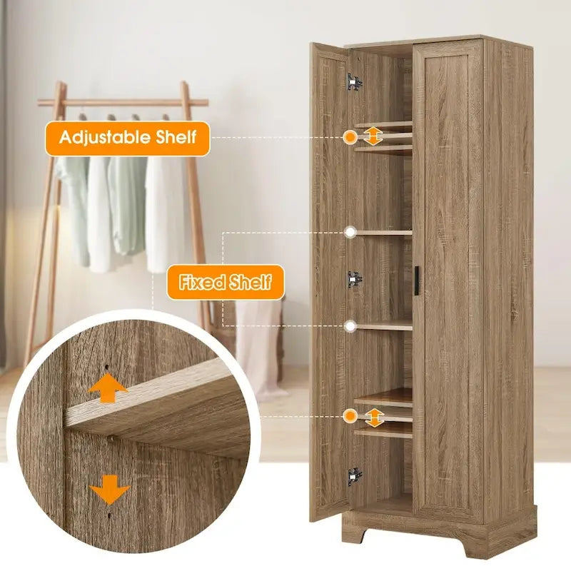 Armadio contenitore a due ante - 23,3"L x 16,9"W x 71,2"H