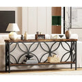 Consolle Extra Lunga con Struttura in Metallo e Ripiano con Finitura Legno - 70.86" L x 11.81" P x 31.88" H