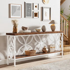 Consolle Extra Lunga con Struttura in Metallo e Ripiano con Finitura Legno - 70.86" L x 11.81" P x 31.88" H